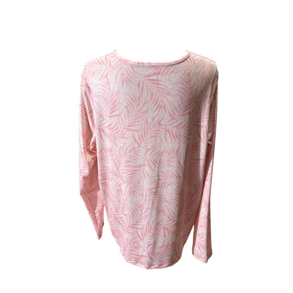 32 Degrees Women's Pink Palm Leaf Rash Guard Swim Top 2XL UPF 50+ - Picture 3 of 7